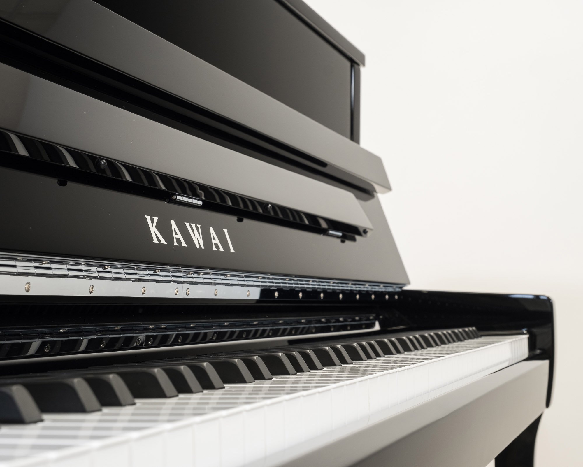 Kawai K200 ATX4 Silent Piano in Polished Black with Chrome Fittings
